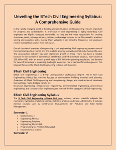 Unveiling the BTech Civil Engineering Syllabus