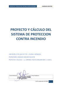 PROYECTO Y CÁLCULO DEL SISTEMA DE PROTECCION CONTRA INCENDIO