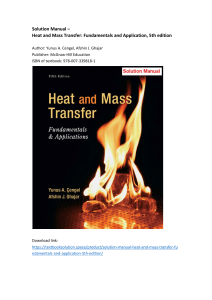 Heat and Mass Transfer Fundamentals and