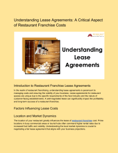 Understanding Lease Agreements  A Critical Aspect of Restaurant Franchise Costs