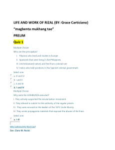 Rizal's Life & Work Quiz: Philippine History & Nationalism