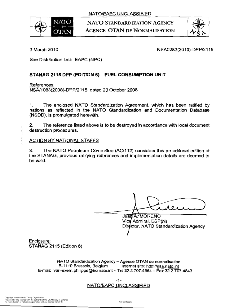 NATO STANAG 2115: Fuel Consumption Unit Standard