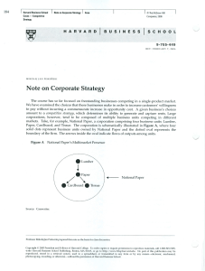 Note on corporative strategy
