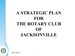 A STRATEGIC PLAN FOR THE ROTARY CLUB