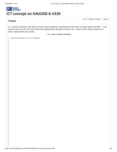 ICT concept on XAUUSD & US30   Forex Factory