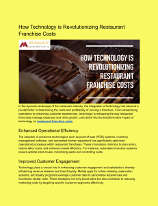 How Technology is Revolutionizing Restaurant Franchise Costs