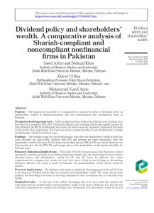 Dividend Policy & Shareholders' Wealth in Pakistan