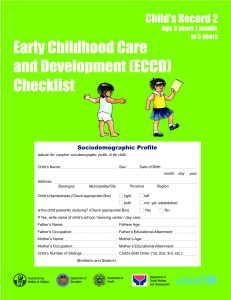 ECCD Checklist Child s Record 2