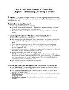 ACCT 101 Chapter 1 Handout