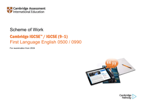 0500 Scheme of Work (for examination from 2024)