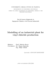 Modelling of an industrial plant for vinyl chloride production