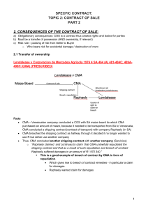 Specific Contracts(2023) Topic 2 Contract of Sale - Part 2