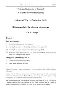 Microanalysis in Electron Microscopy Course Handout