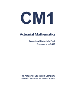 Actuarial Mathematics Subject CM1-1-1