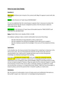 Contract Law Case Study: Restraint of Trade & Unconscionability