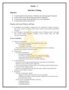 Interface Testing Module: Layout & Design Principles