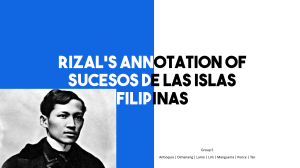 Rizal s annotation of Morgas Sucesos De