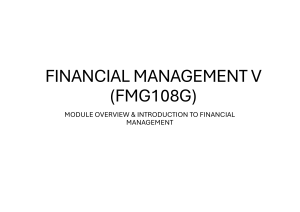 Introduction to Financial Management 