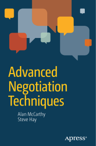 Advanced Negotiation Techniques  McCarthy and Hay (2015)