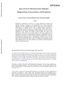 Advances in Negotiation Theory  Carraro, Marchiori and Sgobbi (2005)