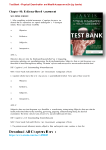 A+ULTIMATE GUIDE Test Bank Physical Examination and Health Assessment 9th Edition by jarvis
