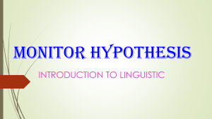 Monitor hyphothesis BSED English Program