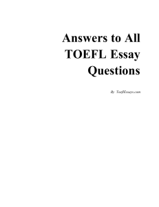 Answers to all toefl essays questions