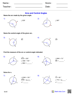 ARCS & CENTRAL ANGLES WS QUIZB
