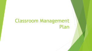 Lesson 1 - Classroom Management Plan