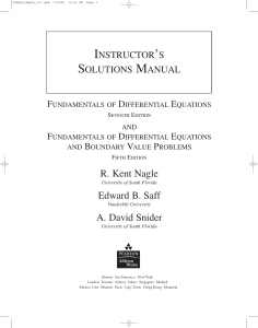 Nagle R.K., Saff E.B., Snider A.D. - Solutions manual for Fundamentals of differential equations 7ed.-Pearson (2008)