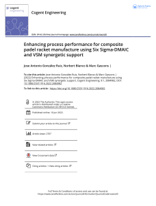 Enhancing process performance for composite padel racket manufacture using Six Sigma-DMAIC and VSM synergetic support