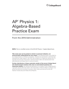 AP Physics1 PracticeExam 2016 (1)