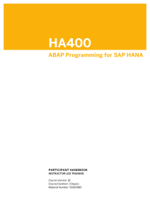 HA400 EN Col18-ABAP Programming for SAP HANA
