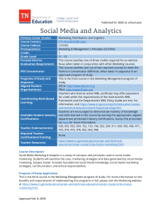 Social Media and Analytics
