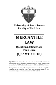 MERCANTILE LAW Questions Asked More Than