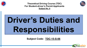 TDC-15-S-06  Driver's Duties and Responsibilities (Version 2)