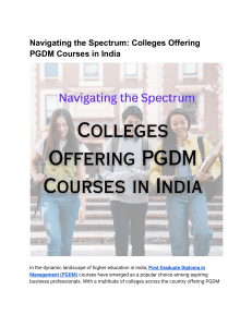 Navigating the Spectrum  Colleges Offering PGDM Courses in India