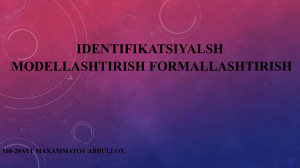 Identifikatsiyalash konseptualashtirish formallashtrish (1)