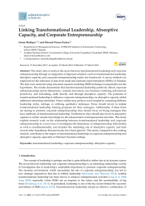 Linking Transformational Leadership, Absorptive Capacity, and Corporate Entrepreneurshi