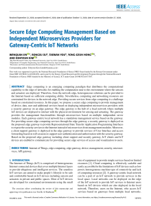 Secure Edge Computing Management Based on Independent Microservices Providers for Gateway-Centric IoT Networks