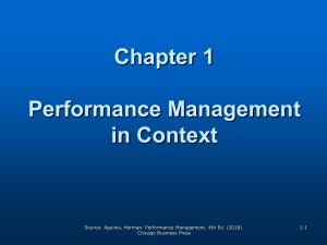 M1 Chapter 1 Aguinis - Performance Management Basic Concepts