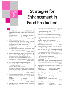 Strategies For Enhancement Of Food Production PYQs