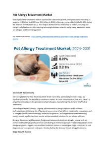 Pet Allergy Treatment Market Global Industry Growth, Trends and Forecast Analysis Report to 2030