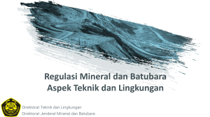 ODM - Regulasi Aspek Teknik dan Lingkungan Mineral dan Batubara
