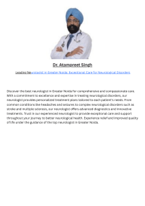 Dr. Atampreet Singh Leading Neurologist in Greater Noida Exceptional Care for Neurological Disorders