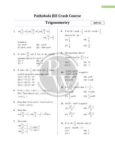 Trigonometry   DPP 01