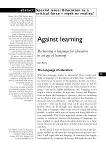 Against learning 2004