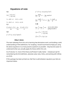Entry-level Calculus Equations