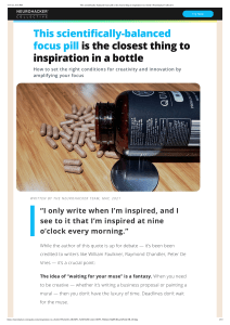 This scientifically-balanced focus pill is the closest thing to inspiration in a bottle   Neurohacker Collective