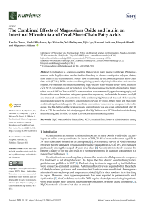 The Combined Effects of Magnesium Oxide and Inulin on Intestinal Microbiota and Cecal Short-Chain Fatty Acids